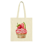 Cupcake Tote Bag, Strawberry Watermelon Design, Foodie Gift, Dessert Lovers, Stylish Grocery Bag, Reusable Shopping Bag, Unique Tote Bag - Tawshia